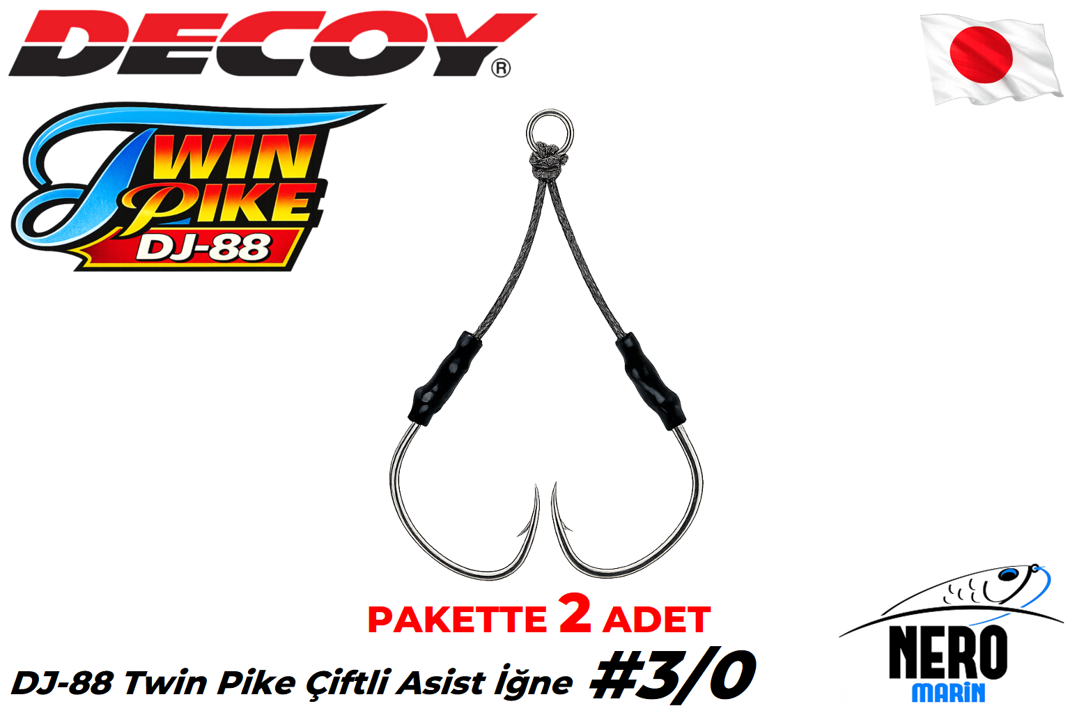 Decoy DJ-88 Twin Pike Çiftli Asist İğne #3/0 (2 Adet / Paket)