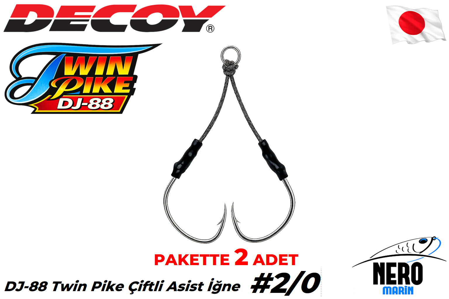 Decoy DJ-88 Twin Pike Çiftli Asist İğne #2/0 (2 Adet / Paket)