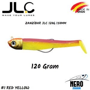 JLC Zanzibar Silikon Balık 120gr. Kafa 150mm Vücut #1 Red Yellow