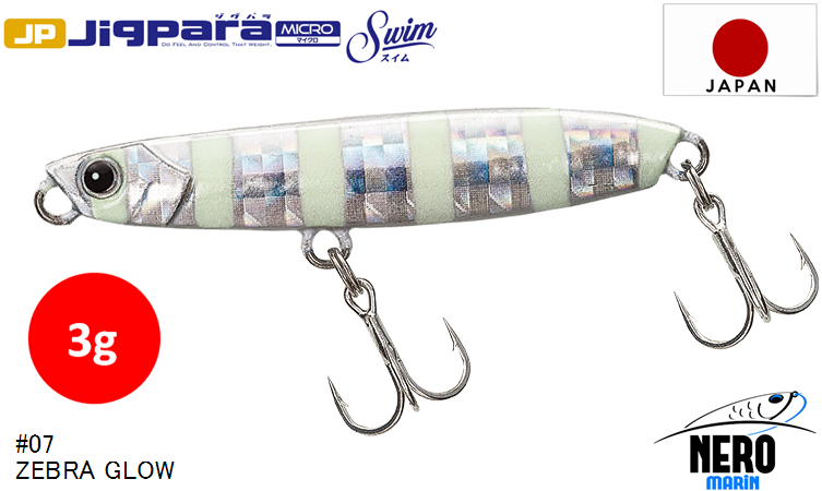 MC Jigpara Micro Swim JPMSW-3#07  Zebra Glow