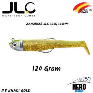 JLC Zanzibar Silikon Balık 120gr. Kafa 150mm Vücut #8 Khaki Gold