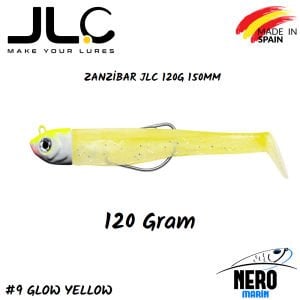 JLC Zanzibar Silikon Balık 120gr. Kafa 150mm Vücut #9 Glow Yellow