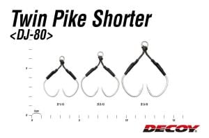 Decoy DJ-80 Twin Pike Shorter Kısa Çiftli Asist İğne #1/0 (3 Adet / Paket)