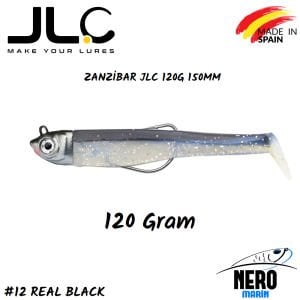 JLC Zanzibar Silikon Balık 120gr. Kafa 150mm Vücut #12 Real Black