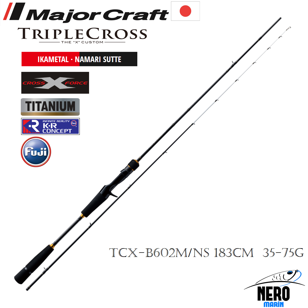 MC New Triple Cross TCX-B602M/NS Sutte Kalamar Kamış 183cm 35-75g