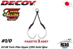 Decoy DJ-98 Twin Pike Hyper Çiftli Asist İğne #1/0 (3 Adet / Paket)