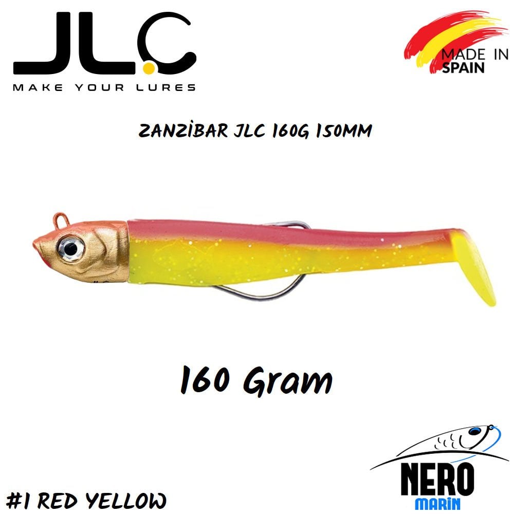 JLC Zanzibar Silikon Balık 160gr. Kafa 150mm Vücut #1 Red Yellow