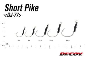 Decoy DJ-77 Short Pike Kısa Tekli Asist İğne #2/0 (4 Adet / Paket)
