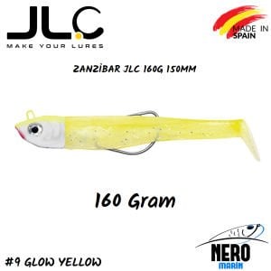 JLC Zanzibar Silikon Balık 160gr. Kafa 150mm Vücut #9 Glow Yellow