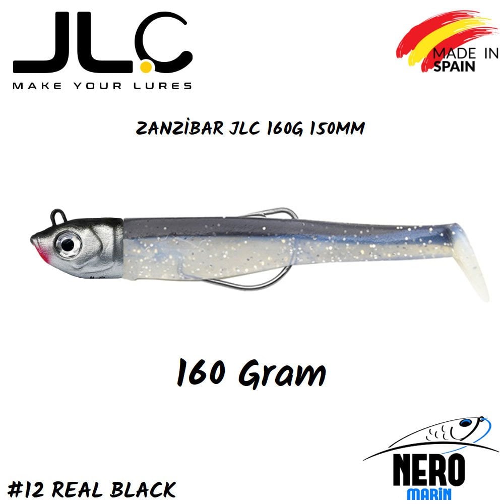 JLC Zanzibar Silikon Balık 160gr. Kafa 150mm Vücut #12 Real Black