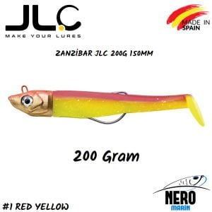 JLC Zanzibar Silikon Balık 200gr. Kafa 150mm Vücut #1 Red Yellow