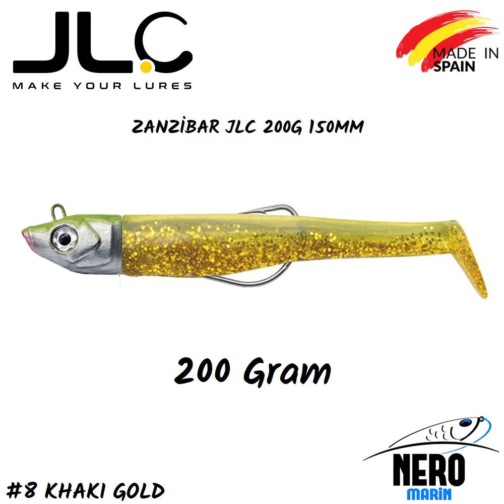 JLC Zanzibar Silikon Balık 200gr. Kafa 150mm Vücut #8 Khaki Gold