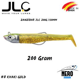 JLC Zanzibar Silikon Balık 200gr. Kafa 150mm Vücut #8 Khaki Gold