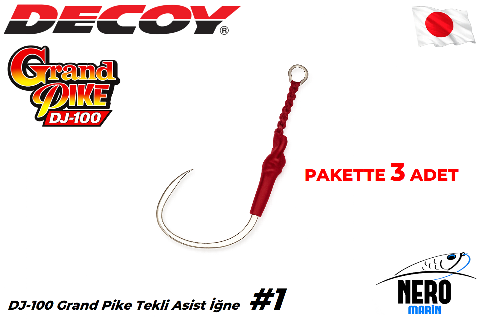 Decoy DJ-100 Grand Pike Tekli Asist İğne #1 (3 Adet / Paket)