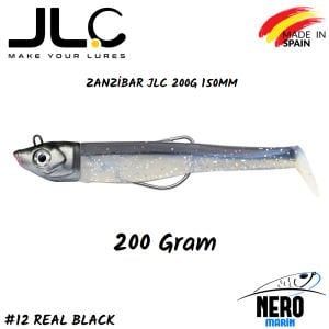 JLC Zanzibar Silikon Balık 200gr. Kafa 150mm Vücut #12 Real Black