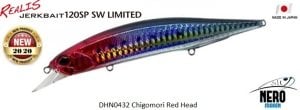 Realis Jerkbait 120SP SW DHN0432 Chigomori Red Head