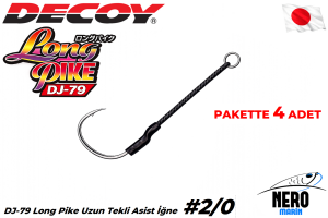 Decoy DJ-79 Long Pike Uzun Tekli Asist İğne #2/0 (4 Adet / Paket)