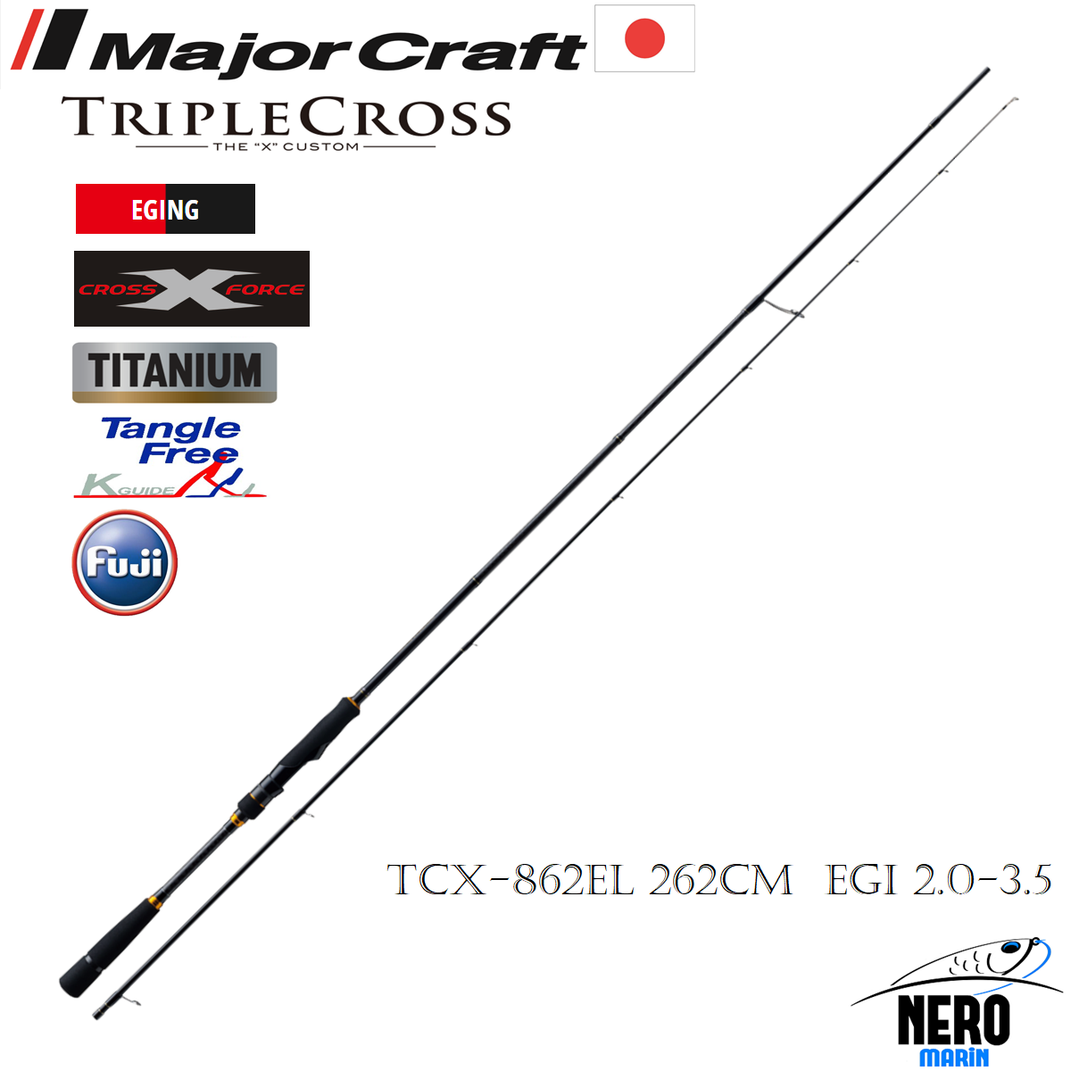 MC New Triple Cross TCX-862EL Eging Spin Kamış 262cm EGI 2.0-3.5