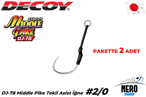 Decoy DJ-78 Middle Pike Tekli Asist İğne #2/0 (4 Adet / Paket)