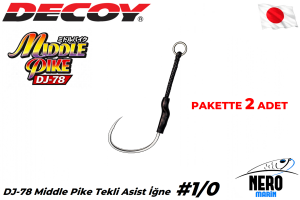Decoy DJ-78 Middle Pike Tekli Asist İğne #1/0 (4 Adet / Paket)