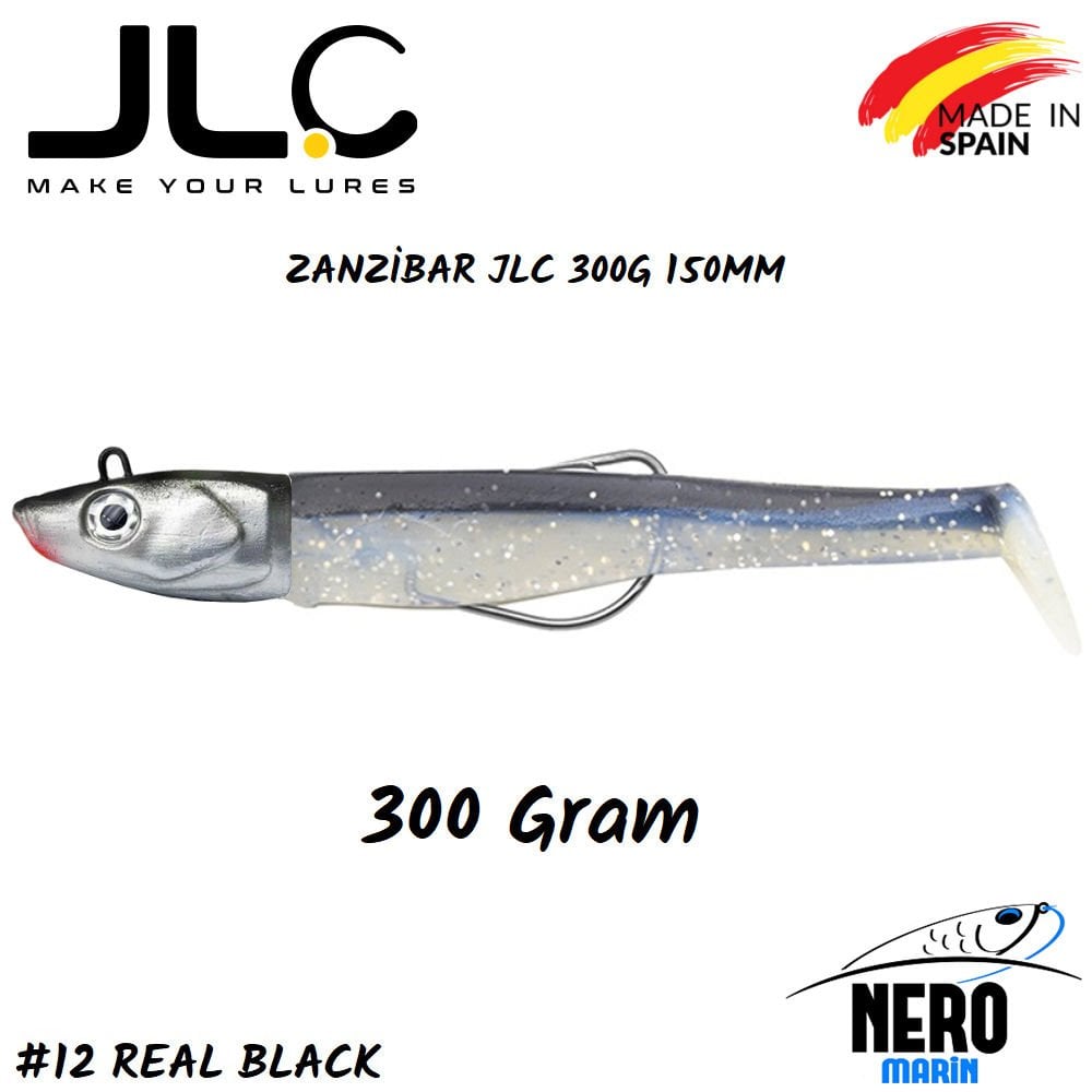 JLC Zanzibar Silikon Balık 300gr. Kafa 150mm Vücut #12 Real Black