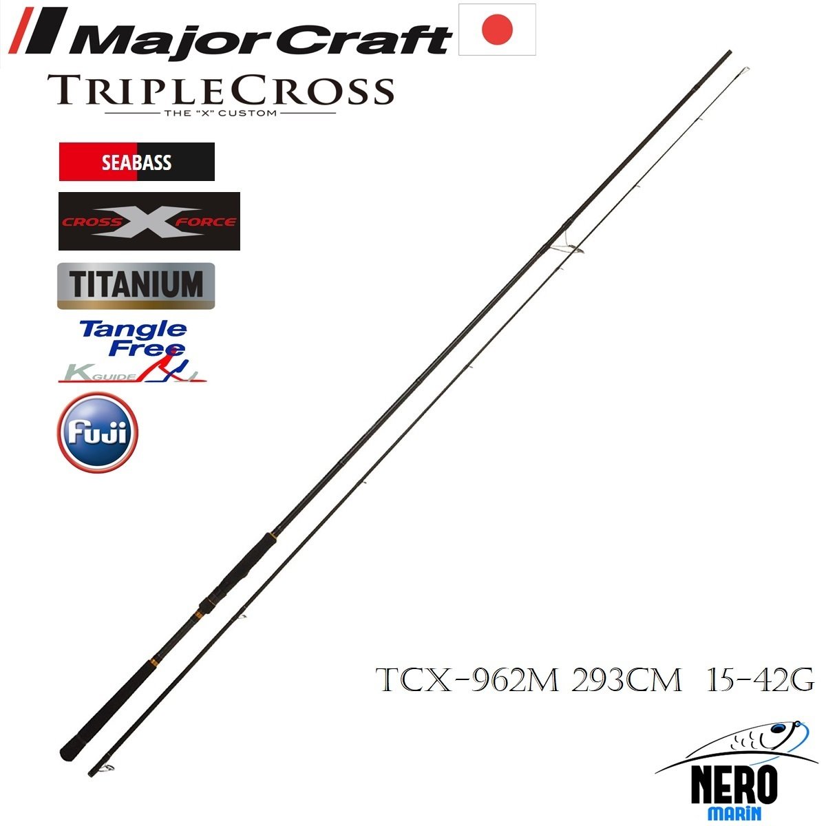 MC New Triple Cross TCX-962M Sebass Spin Kamış 293cm 15-42g