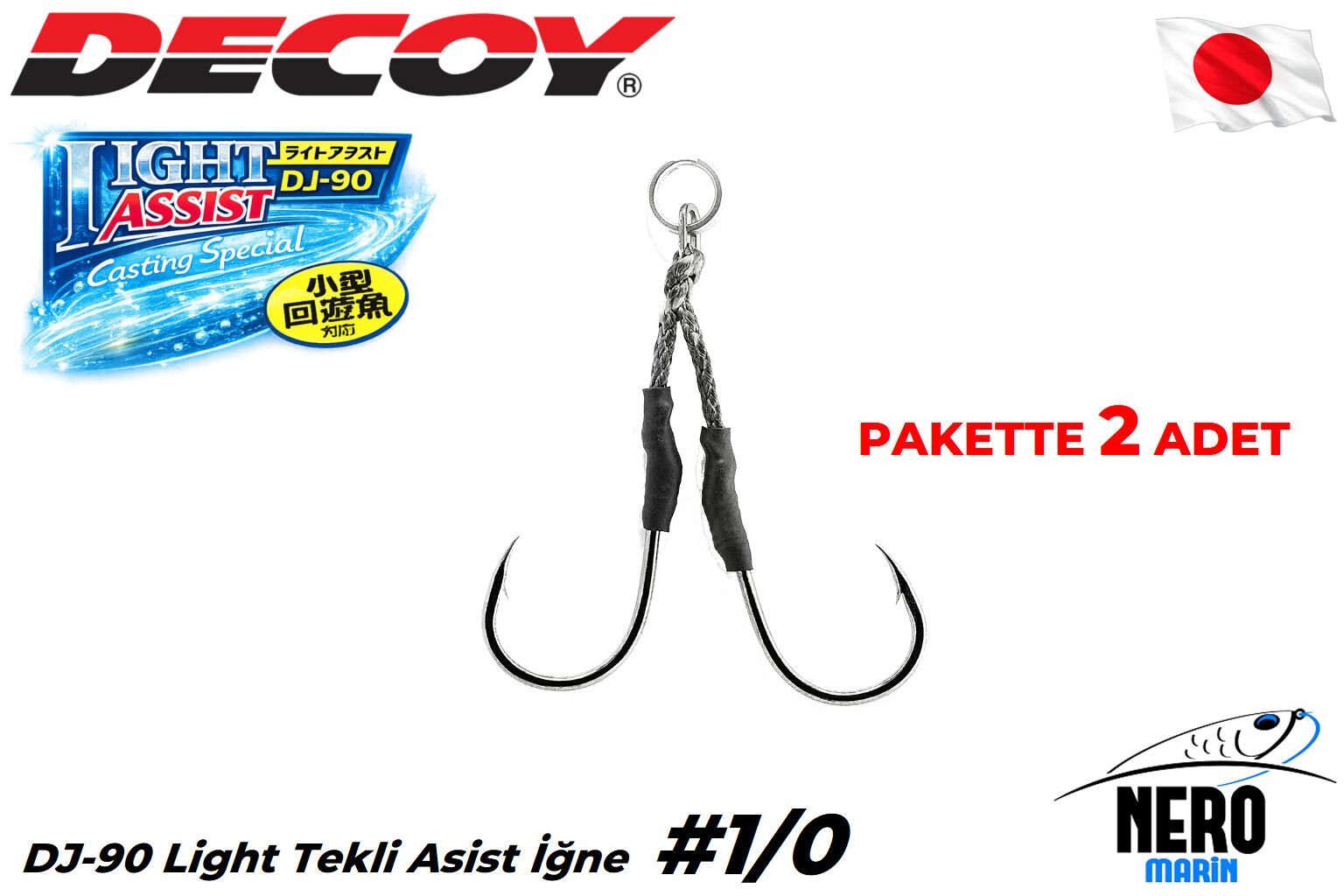 Decoy DJ-90 Light Çiftli Asist İğne #1/0 (2 Adet / Paket)