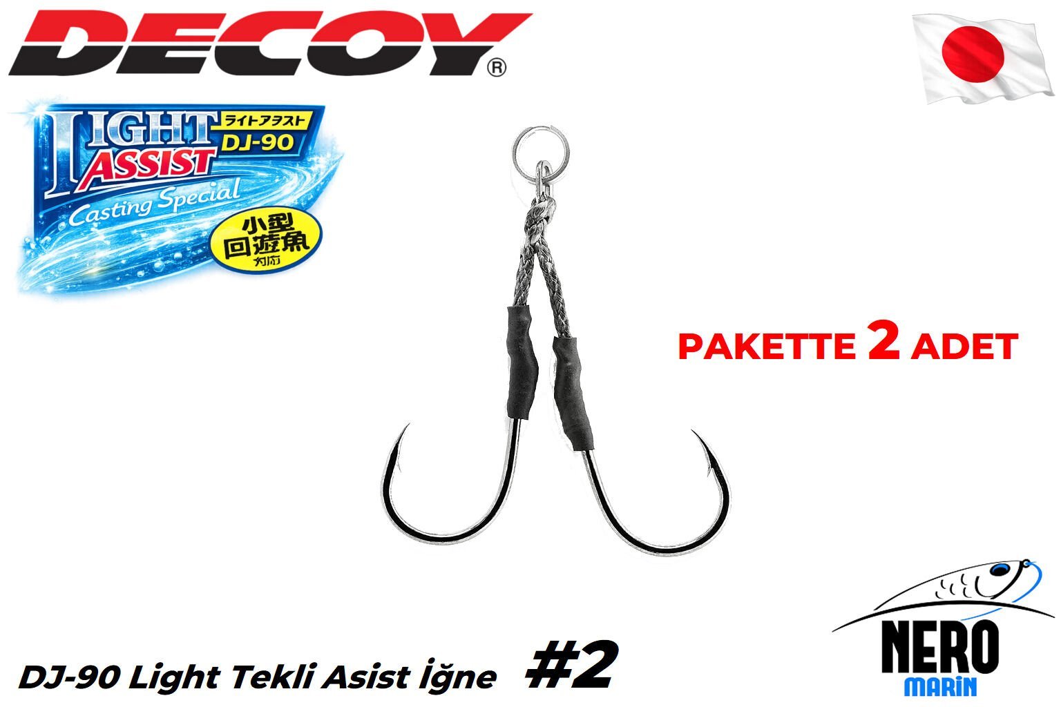 Decoy DJ-90 Light Çiftli Asist İğne #2 (2 Adet / Paket)