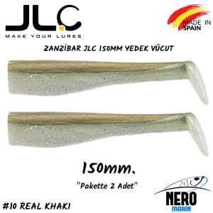 JLC Zanzibar Silikon Balık 150mm Yedek Vücut 2' li Paket #10 Real Khaki