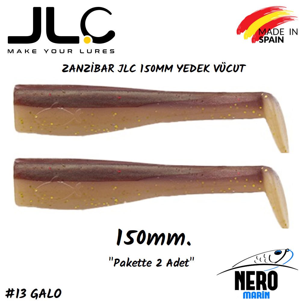 JLC Zanzibar Silikon Balık 150mm Yedek Vücut 2' li Paket #13 Galo