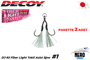 Decoy DJ-92 Fiber Light Çiftli Asist İğne #1 (2 Adet / Paket)