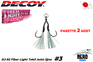 Decoy DJ-92 Fiber Light Çiftli Asist İğne #3 (2 Adet / Paket)