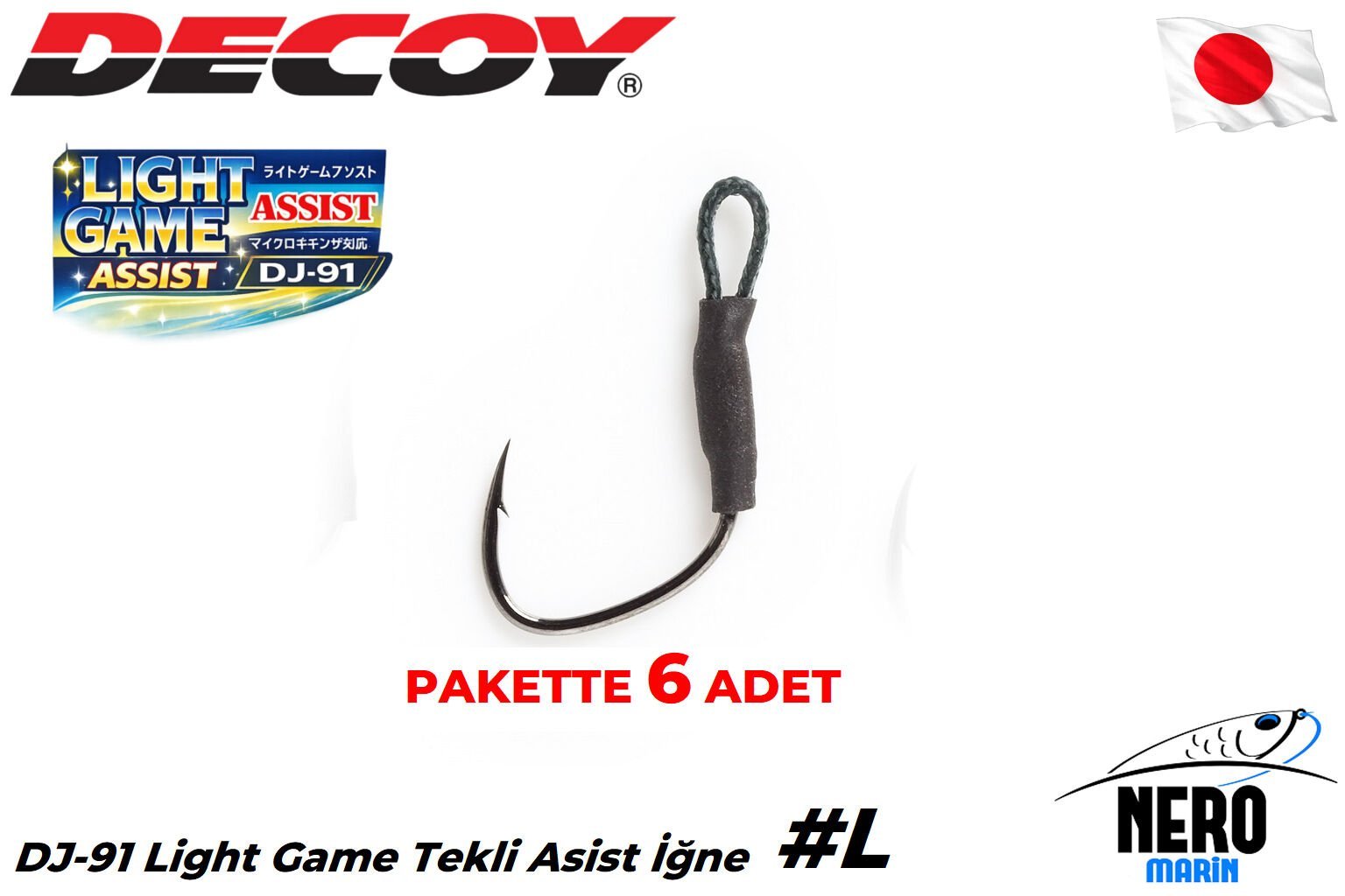 Decoy DJ-91 Light Game Tekli Assist İğne #L (6 Adet / Paket)