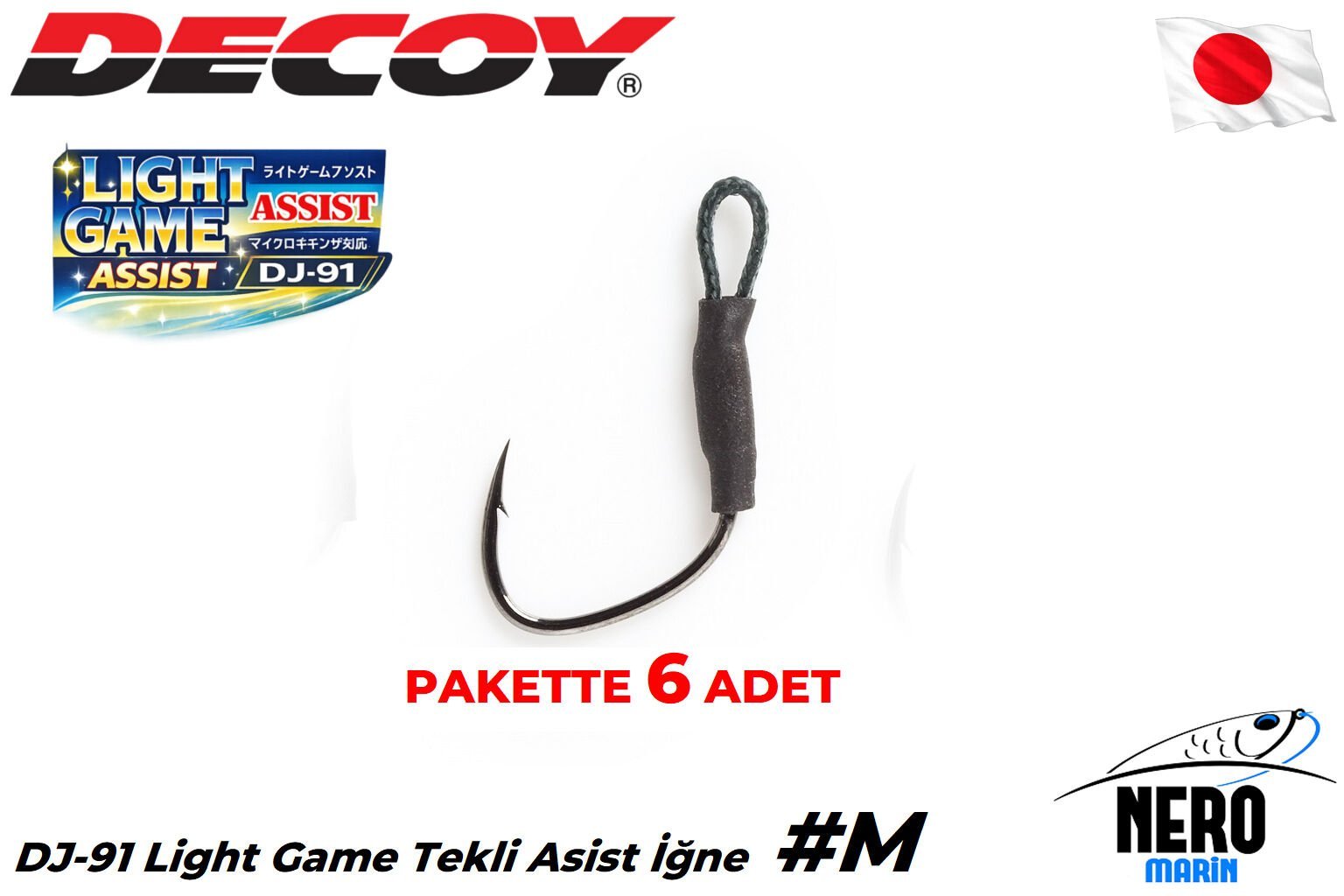 Decoy DJ-91 Light Game Tekli Assist İğne #M (6 Adet / Paket)
