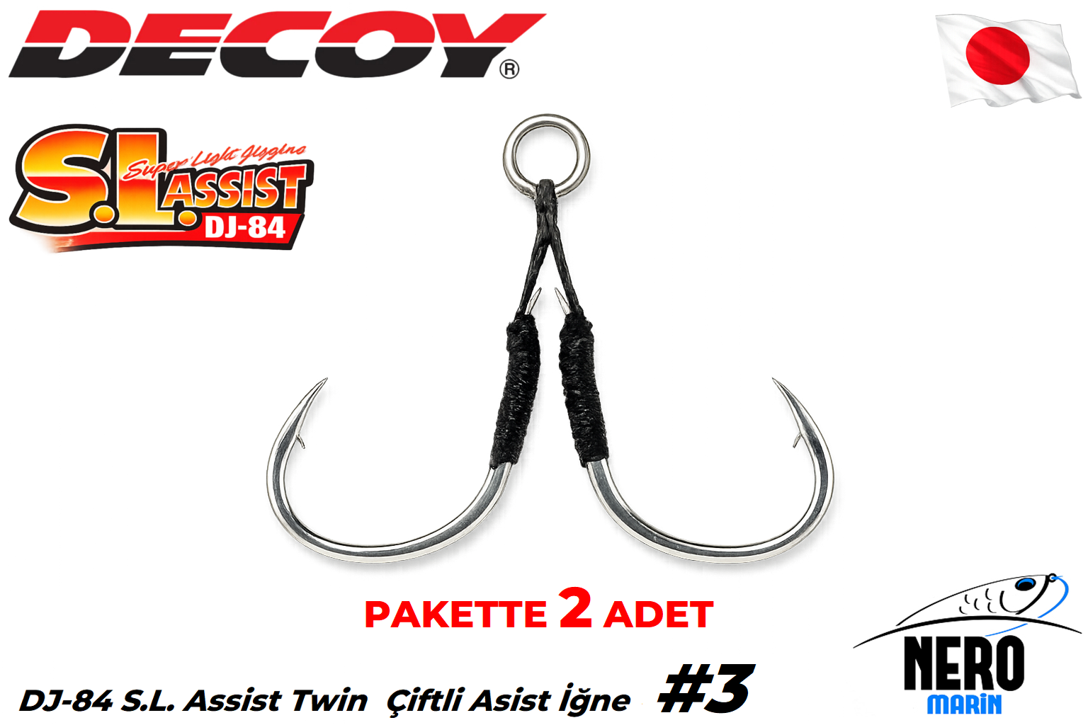 Decoy DJ-84 Super Light Çiftli Asist İğne #3 (2 Adet / Paket)