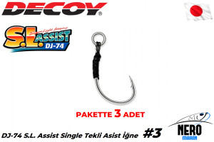 Decoy DJ-74 Super Light Tekli Asist İğne #3 (3 Adet / Paket)