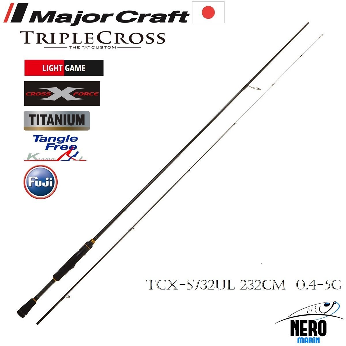 MC New Triple Cross TCX-S732UL LRF Mebaring Kamış Solid Uç 232cm 0.4-5g