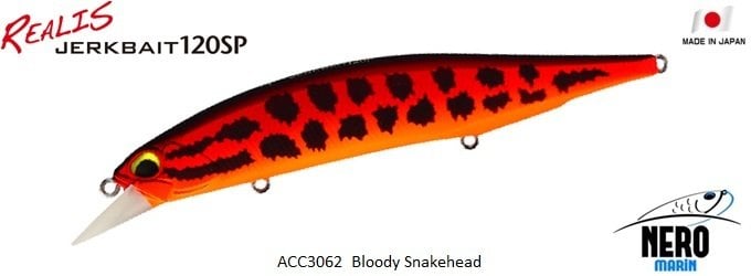 Realis Jerkbait 120SP ACC3602 Bloody Snakehead