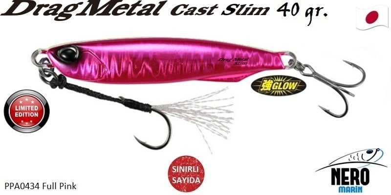 Drag Metal Cast Slim Tachi Jig 40Gr. PPA0434 Full Pink