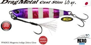 Duo Drag Metal Cast Slim Tachi Jig 60Gr. PPA0431 Magenta Indigo Zebra Glow