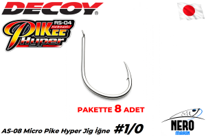 Decoy AS-04 Pike Hyper Jig İğne #1/0 (8 Adet / Paket)