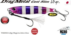 Duo Drag Metal Cast Slim Tachi Jig 60Gr. PHA0436 Indigo Magenta Zebra Glow
