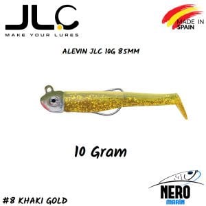 JLC Alevin Silikon Balık 10gr. Kafa 85mm Vücut #8 Khaki Gold