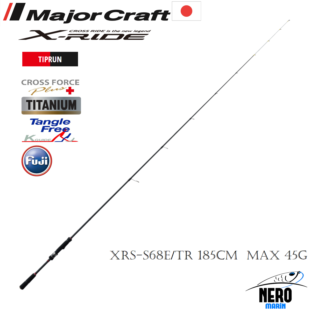 MC X-Ride XRS-S68E/TR Tiprun Sübye Kamış Spinning Model 2 Eşit Parça  185cm  Max 45g