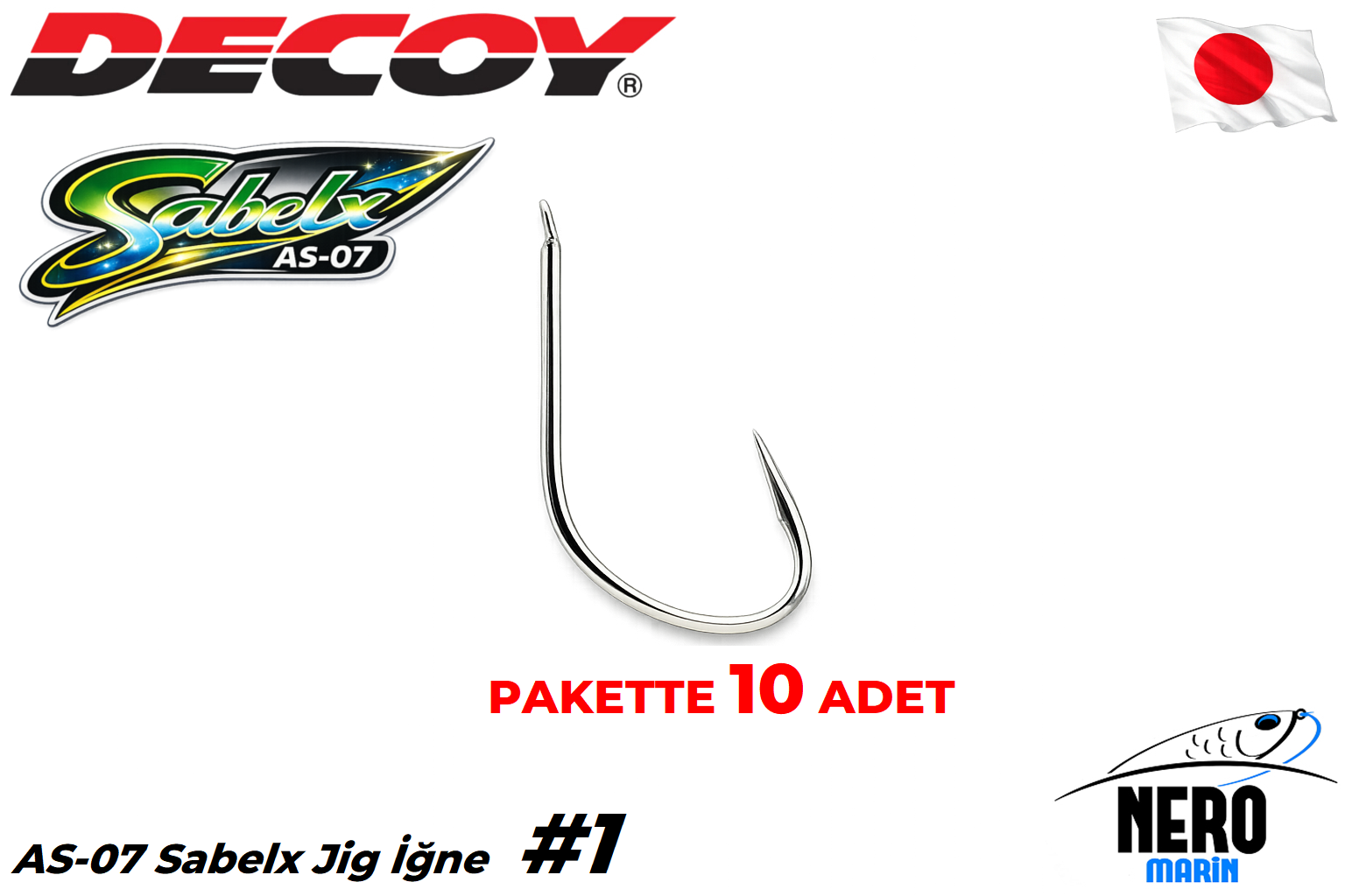 Decoy AS-07 Sabelx Jig İğne #1 (10 Adet / Paket)
