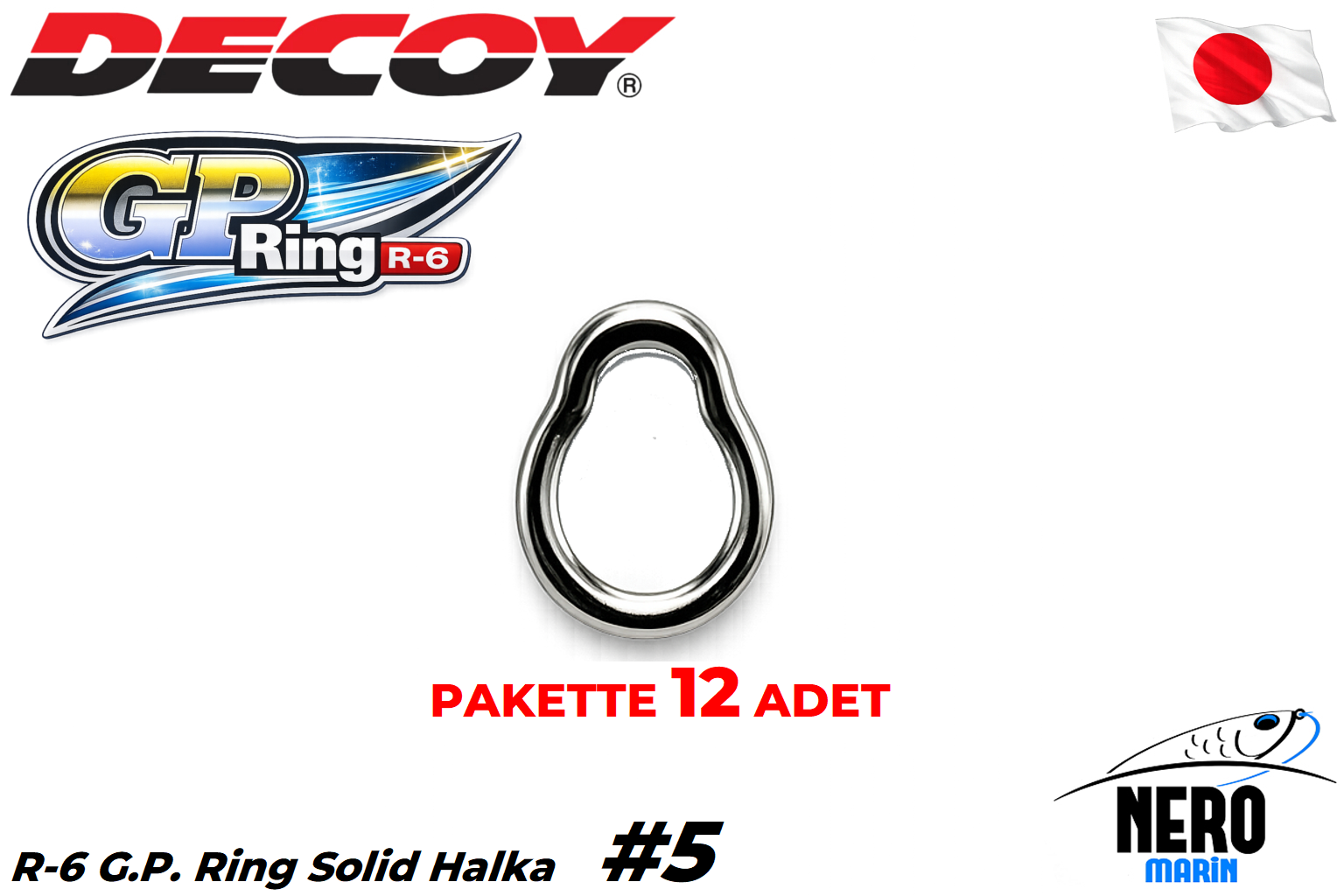 Decoy GP R-6 Solid Ring (Kapalı Halka) #5 500Lb. (12 Adet / Paket)