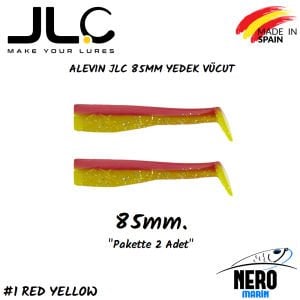 JLC Alevin Silikon Balık 85mm Yedek Vücut 2'li Paket #1 Red Yellow