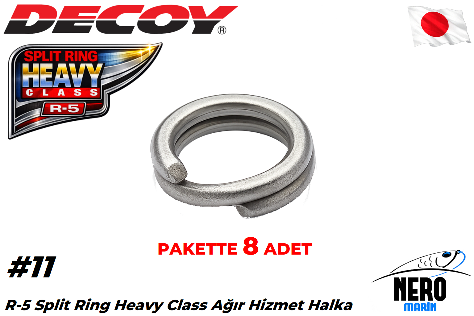 Decoy R-5 Split Ring Heavy Class Ağır Hizmet Halka #11 (8 Adet / Paket)