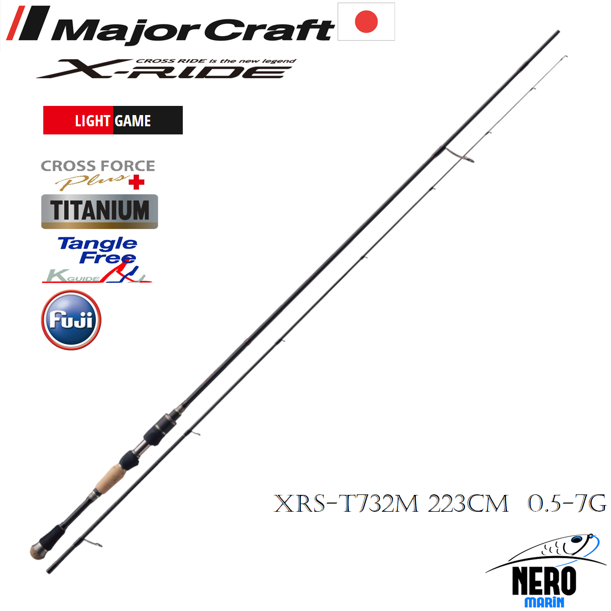 MC X-Ride XRS-T732M LRF Mebaring Kamış Tubular Uç  223cm  0.5-7g