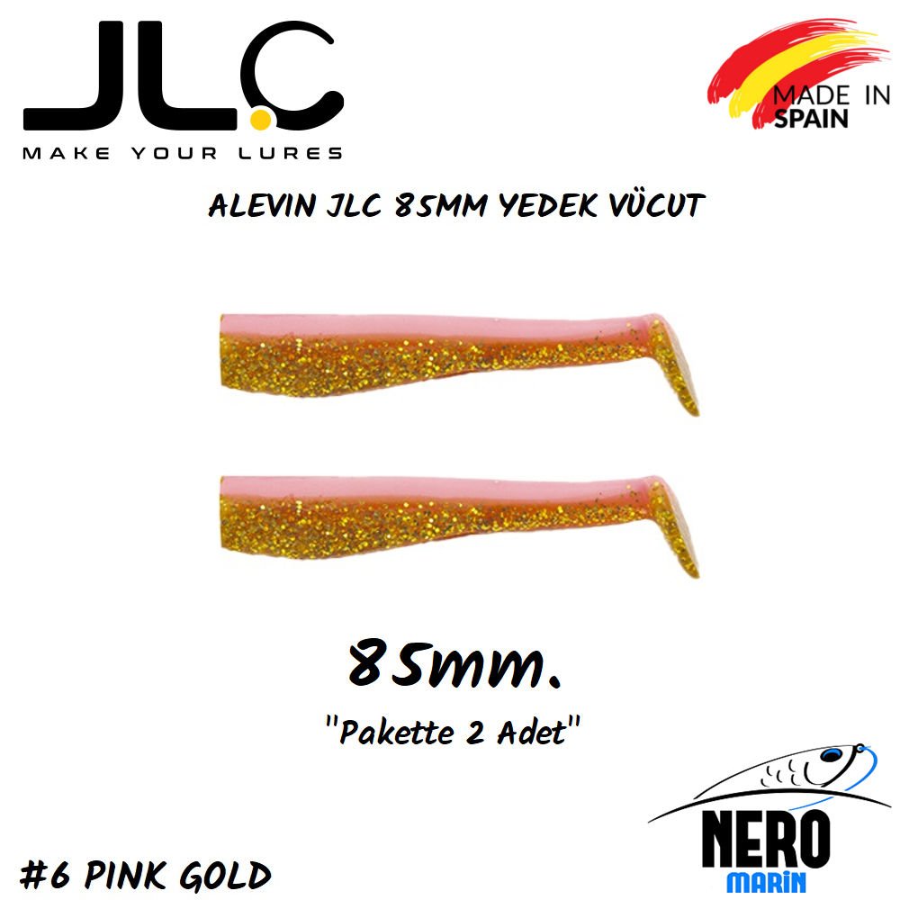 JLC Alevin Silikon Balık 85mm Yedek Vücut 2'li Paket #6 Pink Gold